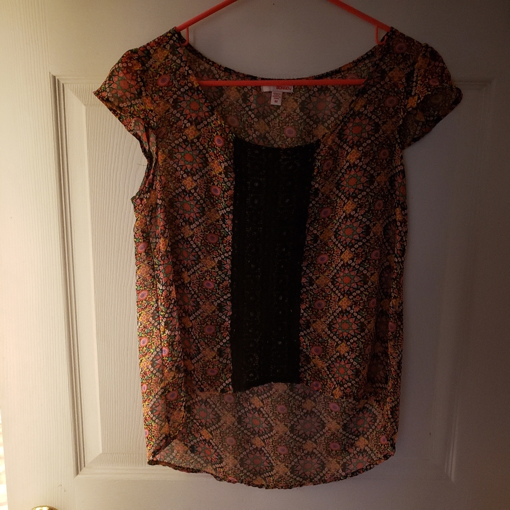 Sheer short sleeved blouse